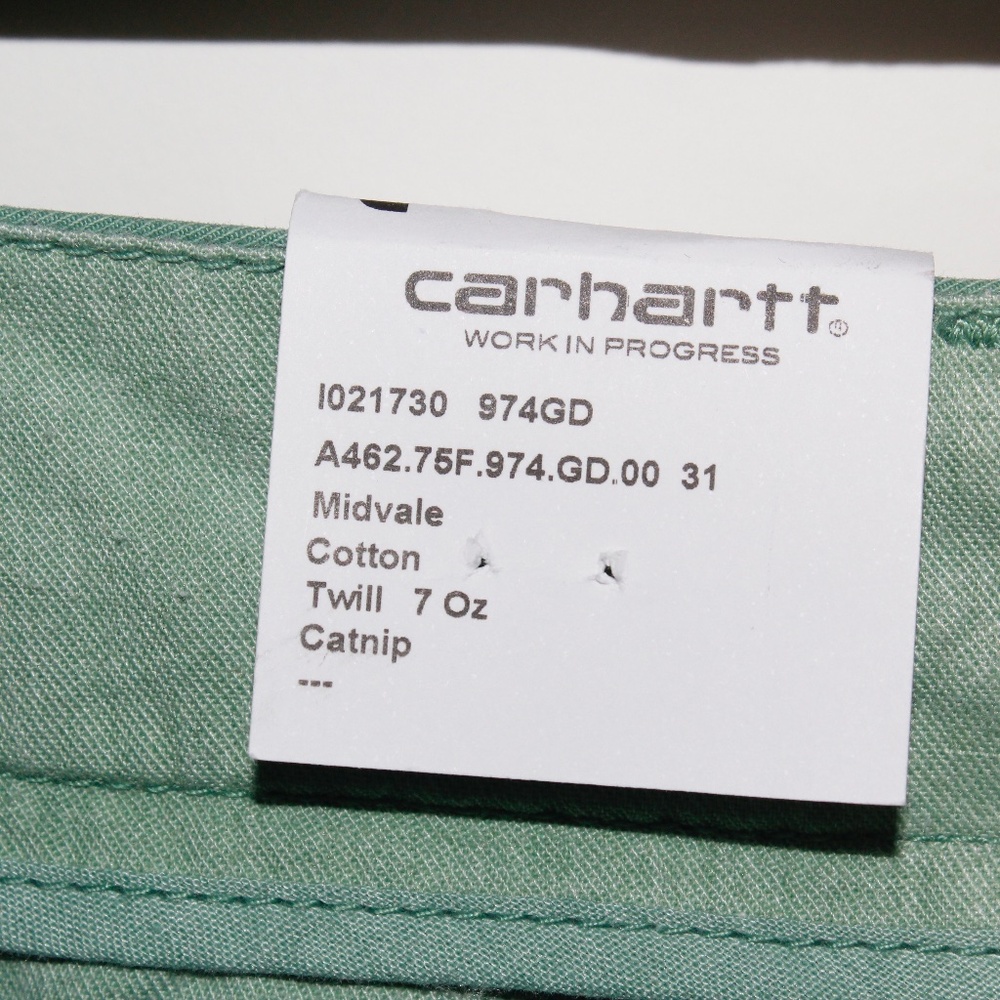 Carhartt WIP "John Short" in "Catnip" Faded Seafoam Green - Picture 14 of 15